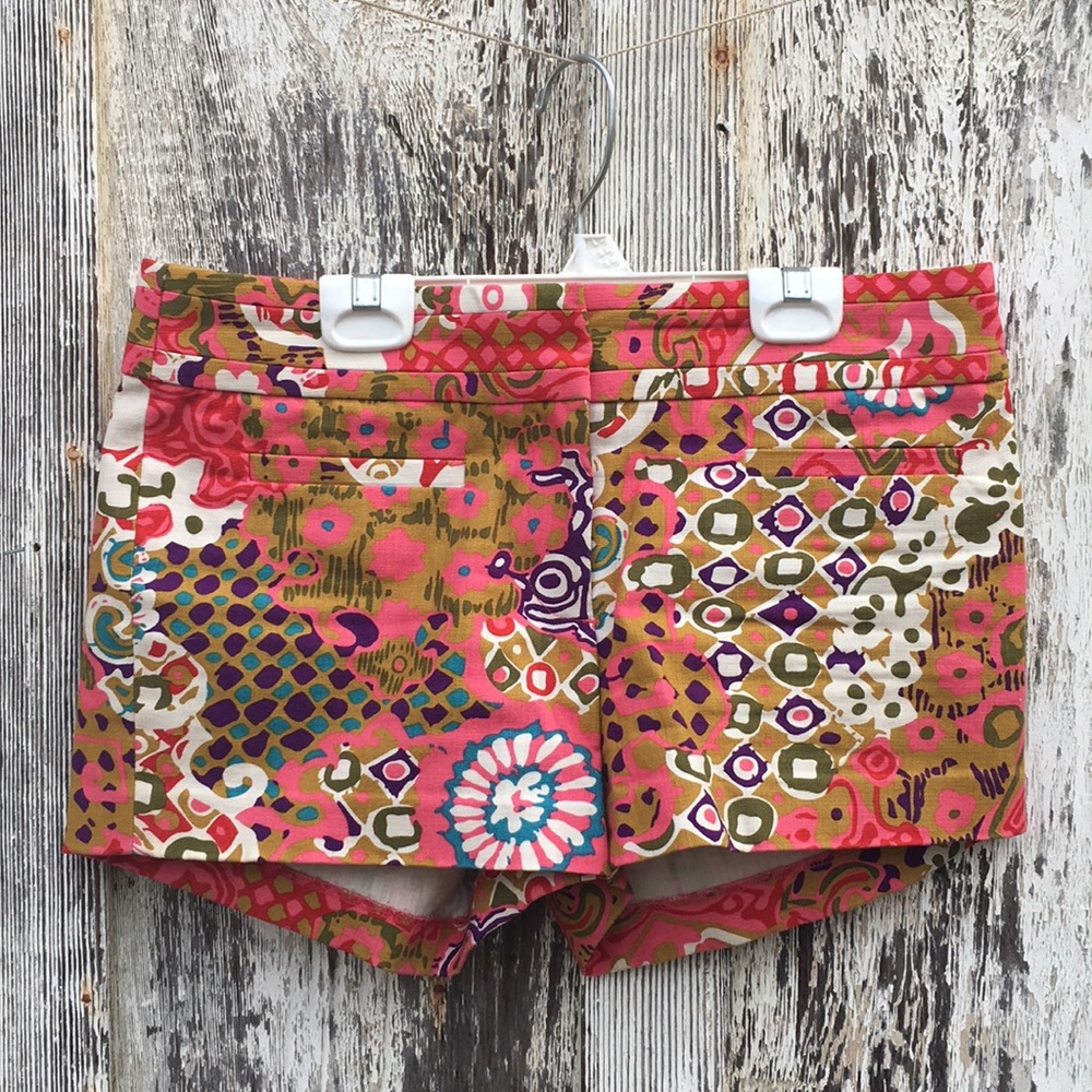 J. Crew Cotton/Spandex Bold Print Shorts sz 4
